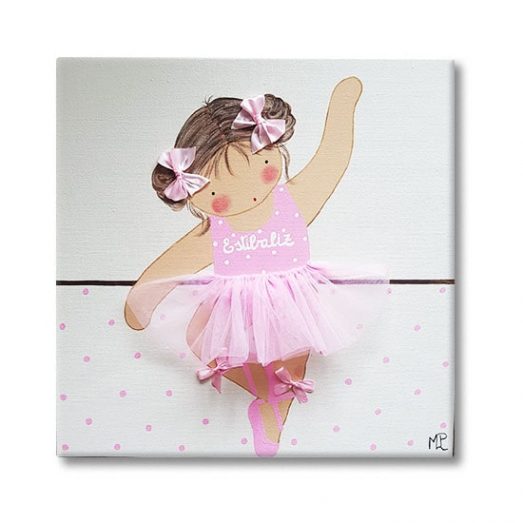 cuadro infantil bailarina con nombre personalizado y original