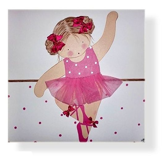 cuadros infantiles bailarinas personalizados con nombre artesanales lienzos decoracion regalos bebes ninos ninas blaucasa