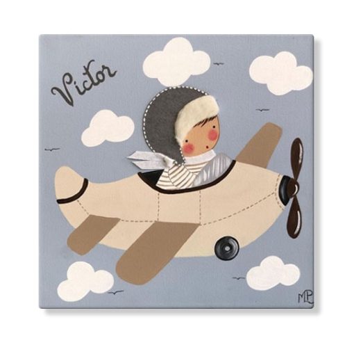 cuadros infantiles con nombre avion infantil nino originales personalizados bebes