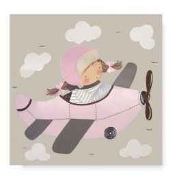 Cuadros Infantiles con Nombre Niña en Avión personalizados originales para niñas con nombres infantiles