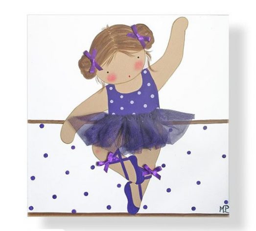 cuadros infantiles bailarinas personalizados con nombre artesanales lienzos decoracion regalos bebes ninos ninas blaucasa