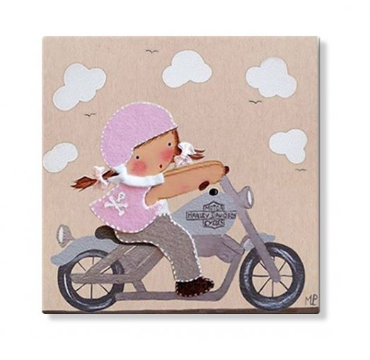cuadros infantiles personalizados con nombre artesanales lienzos decoracion regalos bebes niños niñas blaucasa harley moto