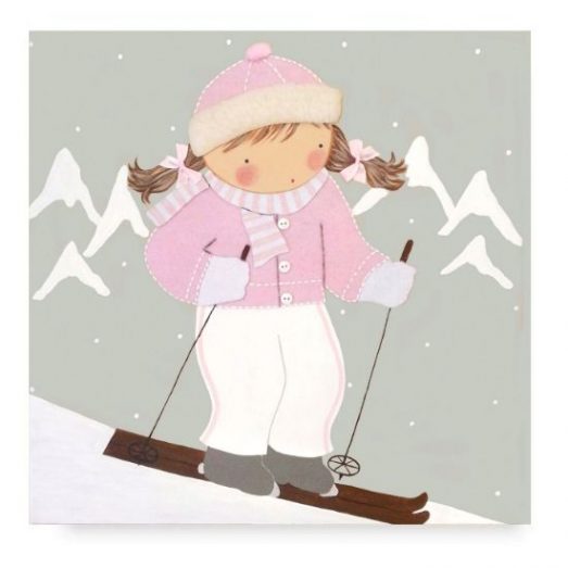 Cuadro Infantil con Nombre Niña Esquiadora