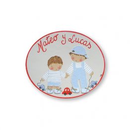 placas para puertas infantiles personalizadas con nombre bebe decorativa artesanal nina nino regalos originales hermanos juguetes