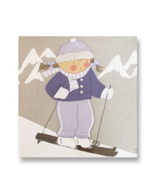 Cuadros Infantiles Originales Personalizados Niña Esquiadora