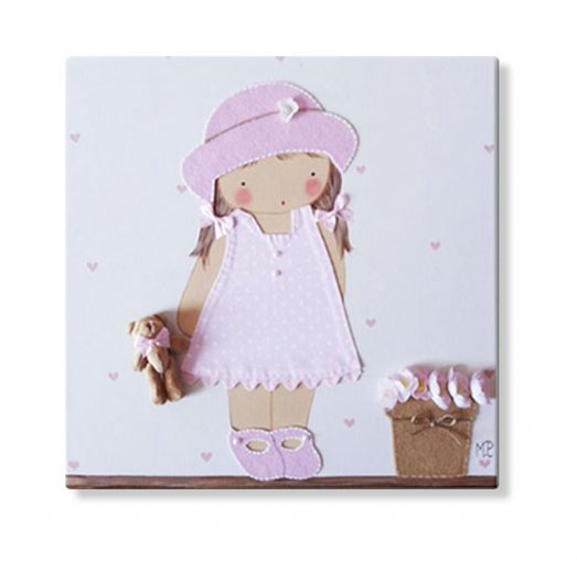 cuadros infantiles personalizados con nombre artesanales lienzos decoracion regalos bebes niños niñas blaucasa pamela maceta