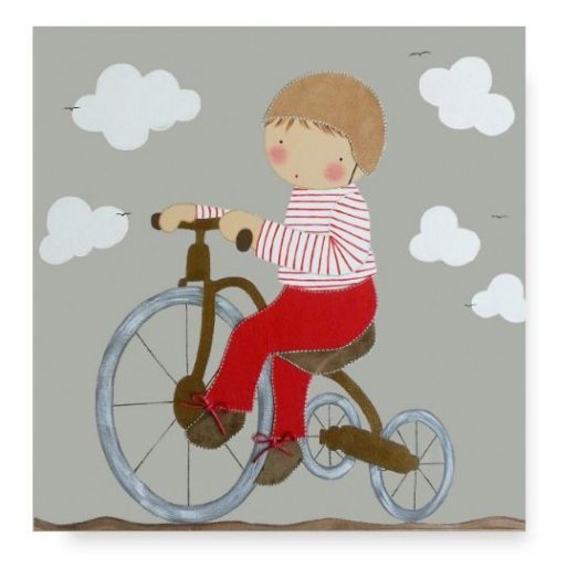 Cuadro Infantil con Nombre Niño en Bicicleta