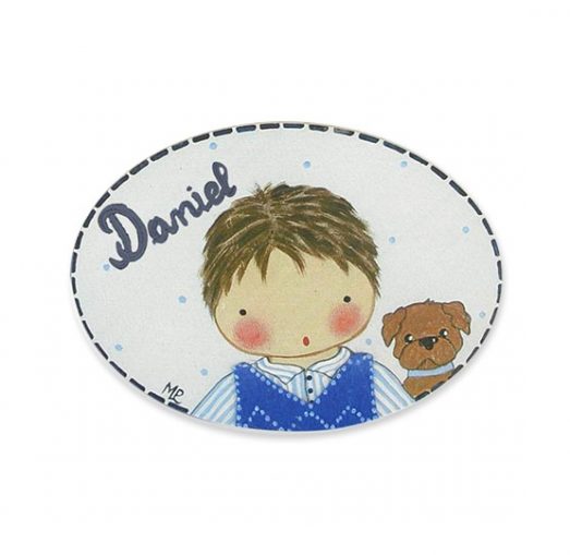 placas para puertas intantiles personalizadas con nombre bebe decorativa artesanal niña niño regalos originales blaucasa perrito