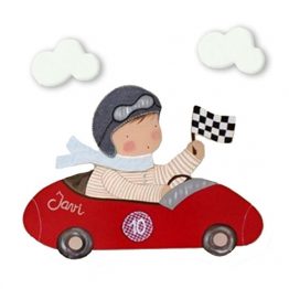 siluetas infantiles de madera personalizadas artesanales para regalos originales niña niño bebe imagenes blaucasa coche piloto de carreras