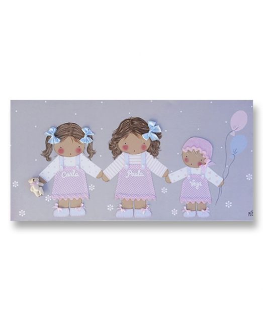 cuadros infantiles personalizados con nombre artesanales lienzos decoracion regalos bebes niños niñas blaucasa hermanos