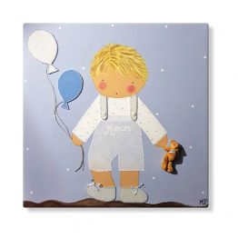 cuadros infantiles personalizados con nombre para niño con globos, originales y artesanales lienzos decoracion regalos bebes niños niñas