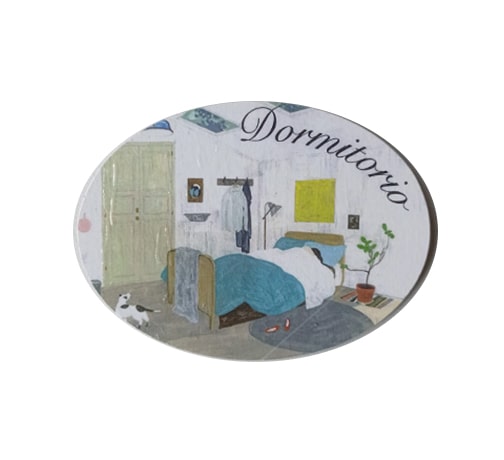 Placa cartel letrero habitación dormitorio sobre placa de madera para decoración de la puerta de tu habitación
